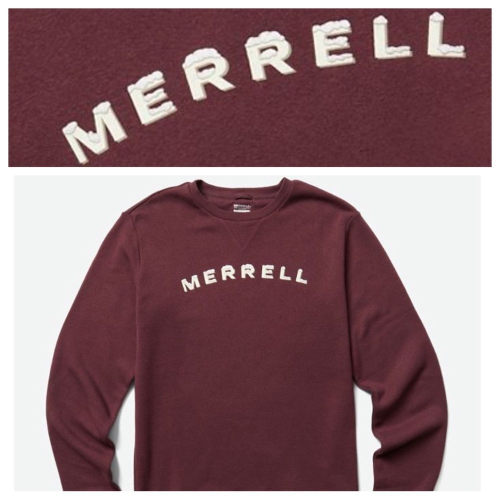 Merrell Men's Ice Fleece Crew Sweatshirt Burgundy